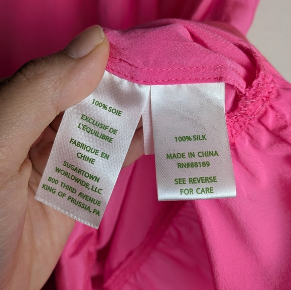 Lily Pulitzer Millie 100% Silk Halter Top Size Medium Pink Tropical Beachy - Picture 8 of 11